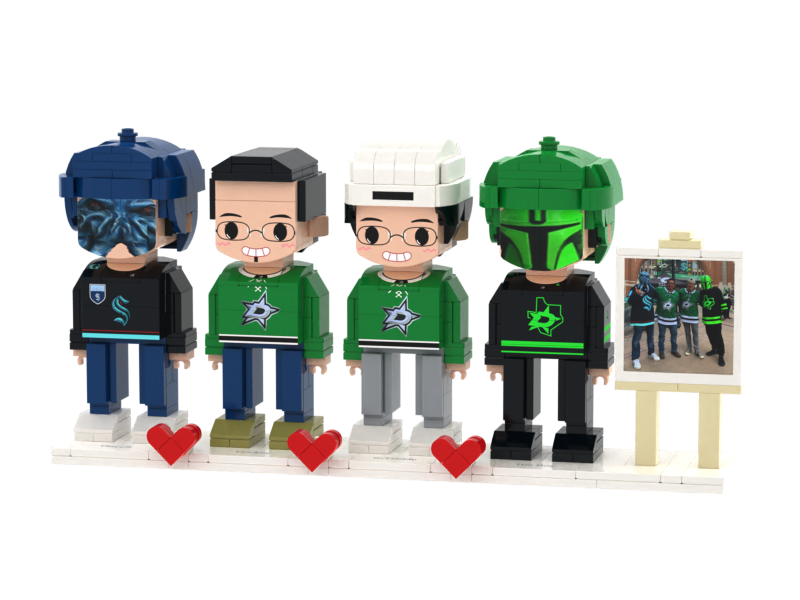 Quad Building Block Minifigures-Personalized Mini Portrait Building Block Sets, Customizable Full Body Photo Blocks, Unique Gifts for Couples, Men & Women, Birthday, Valentine's Day, Christmas