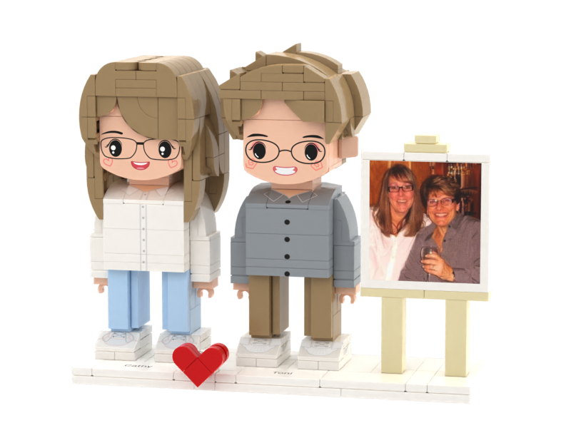 Couple Custom Building Block Minifigures-Personalized Mini Portrait Building Block Sets, Customizable Full Body Photo Blocks, Unique Gifts for Couples, Men & Women, Birthday, Valentine's Day, Christmas