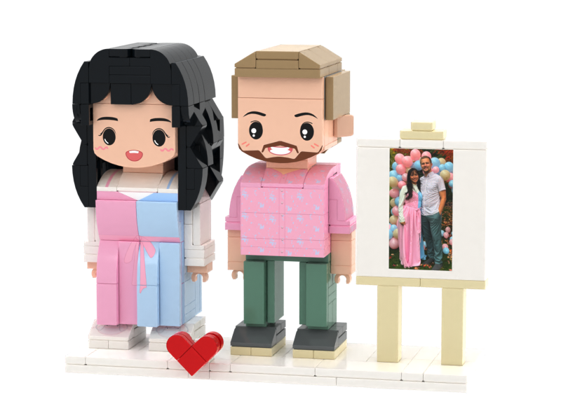 Couple Custom Building Block Minifigures-Personalized Mini Portrait Building Block Sets, Customizable Full Body Photo Blocks, Unique Gifts for Couples, Men & Women, Birthday, Valentine's Day, Christmas