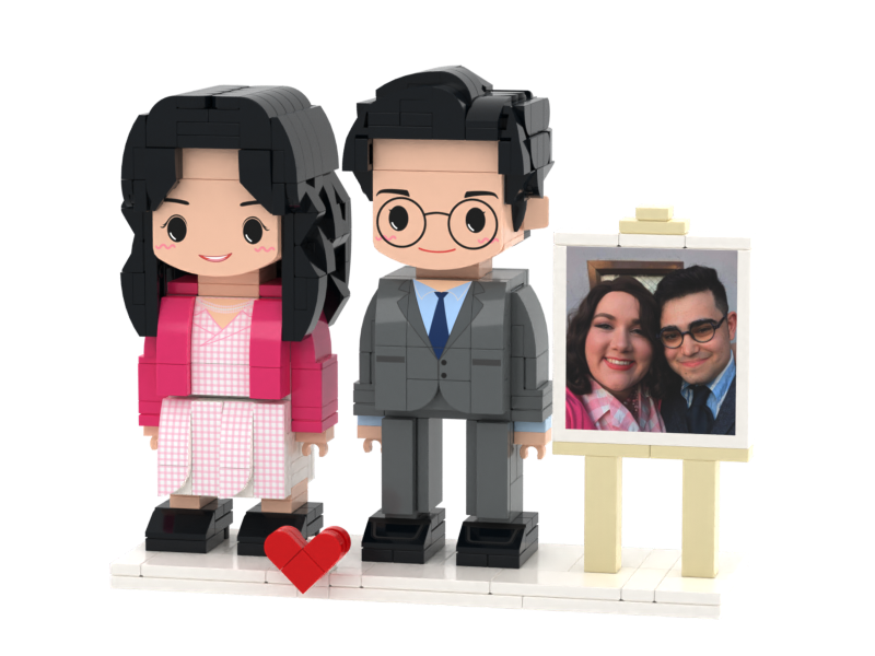 Couple Custom Building Block Minifigures-Personalized Mini Portrait Building Block Sets, Customizable Full Body Photo Blocks, Unique Gifts for Couples, Men & Women, Birthday, Valentine's Day, Christmas