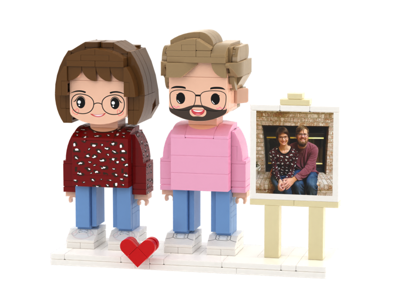 Couple Custom Building Block Minifigures-Personalized Mini Portrait Building Block Sets, Customizable Full Body Photo Blocks, Unique Gifts for Couples, Men & Women, Birthday, Valentine's Day, Christmas