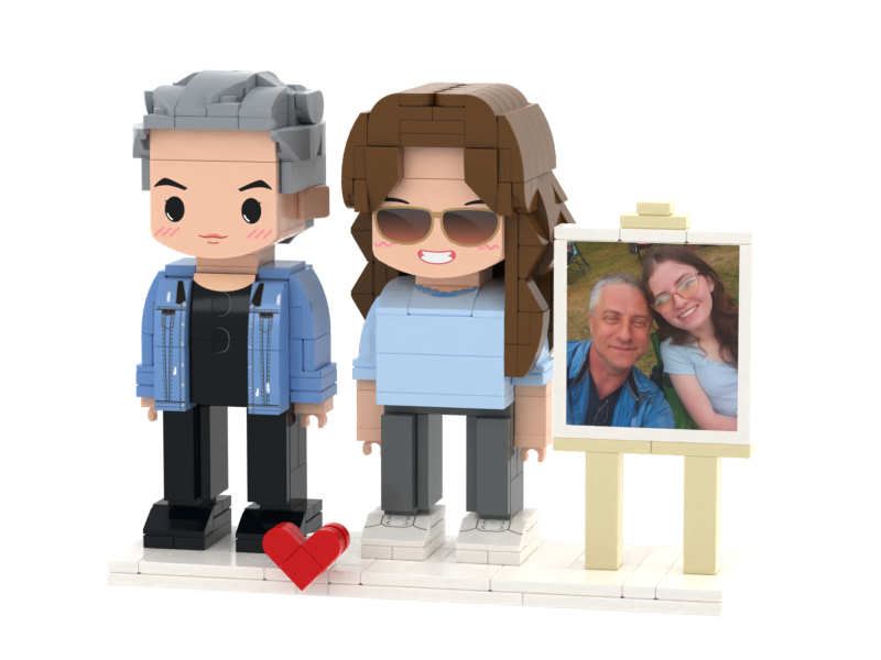 Couple Custom Building Block Minifigures-Personalized Mini Portrait Building Block Sets, Customizable Full Body Photo Blocks, Unique Gifts for Couples, Men & Women, Birthday, Valentine's Day, Christmas