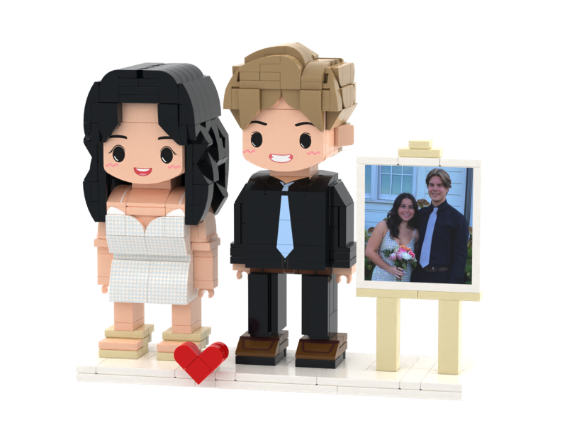 Couple Custom Building Block Minifigures-Personalized Mini Portrait Building Block Sets, Customizable Full Body Photo Blocks, Unique Gifts for Couples, Men & Women, Birthday, Valentine's Day, Christmas