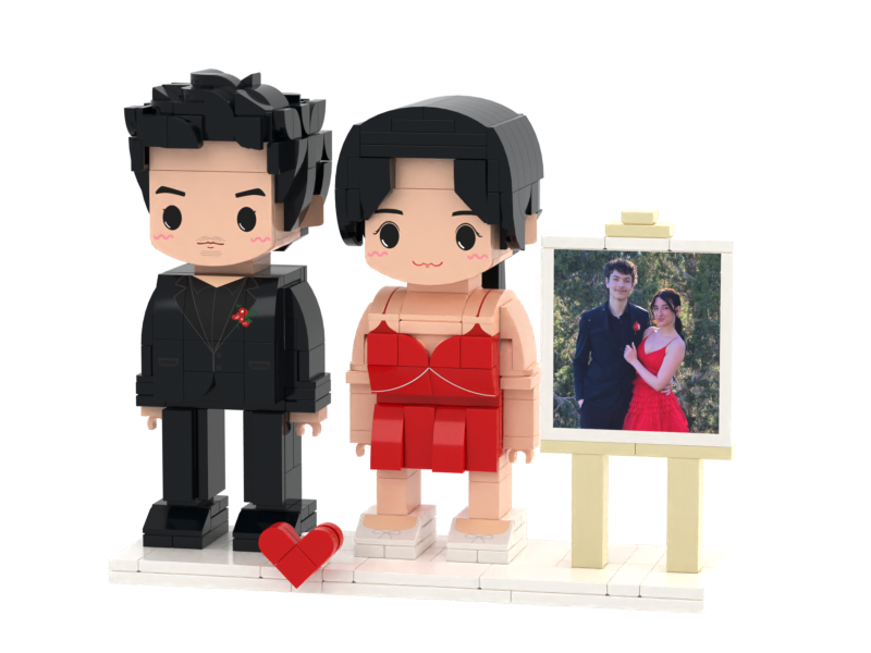 Couple Custom Building Block Minifigures-Personalized Mini Portrait Building Block Sets, Customizable Full Body Photo Blocks, Unique Gifts for Couples, Men & Women, Birthday, Valentine's Day, Christmas