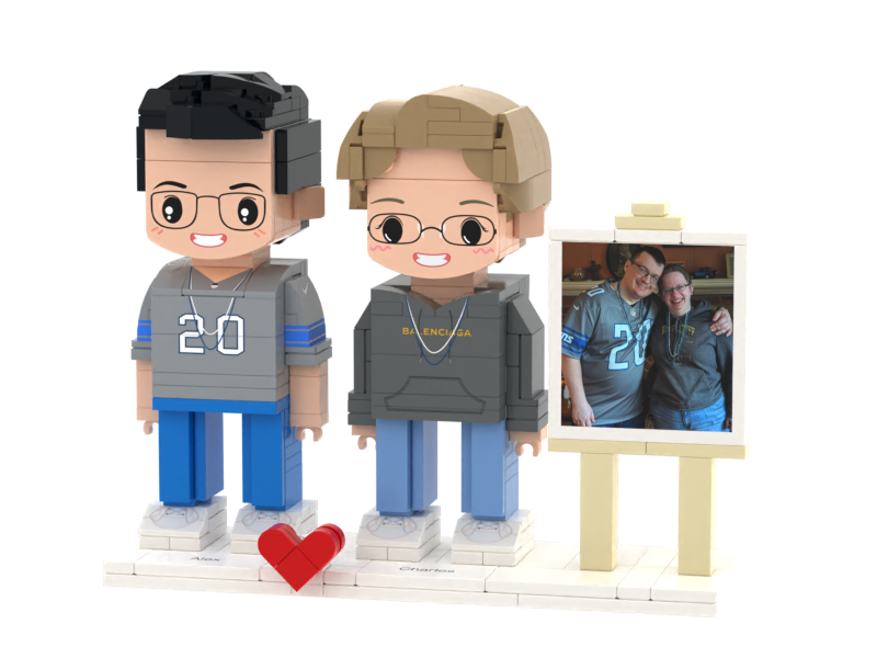 Couple Custom Building Block Minifigures-Personalized Mini Portrait Building Block Sets, Customizable Full Body Photo Blocks, Unique Gifts for Couples, Men & Women, Birthday, Valentine's Day, Christmas