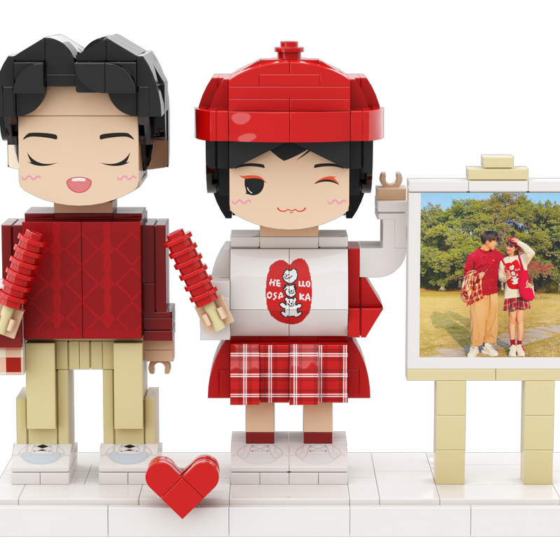 Couple Custom Building Block Minifigures-Personalized Mini Portrait Building Block Sets, Customizable Full Body Photo Blocks, Unique Gifts for Couples, Men & Women, Birthday, Valentine's Day, Christmas