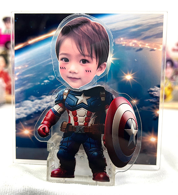 Marvel hero Personalized portrait Custom Acrylic Bobblehead Figures with Automatic Bobblehead Action, Cute Custom Gifts for All Occasions